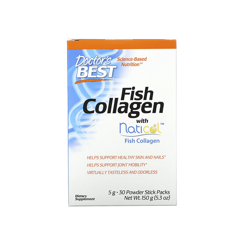 Коллаген Doctor's Best Fish Collagen with Naticol 5g 30 Powder Stick Packs